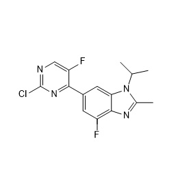 1H-Benzimidazole, 6-(2-chloro-5-fluoro-4-pyrimidinyl)-4-fluoro-2-methyl-1-(1-methylethyl)-