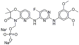 6-[[5-氟-2-[(3,4,5-三甲氧基苯基)氨基]-4-嘧啶基]氨基]-2,2-二甲基-4-[(磷酰氧)甲基]-2H-吡啶并[3,2-B]-1,4-恶嗪-3(4H)-酮二钠盐六水合物
