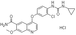4-(3-氯-4-(((环丙基氨基)羰基)氨基)苯氧基)-7-甲氧基-6-喹啉甲酰胺单盐酸盐