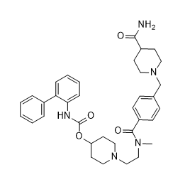 1-(2-(3-((4-carbamoylpiperidin-1-yl)methyl)-N-methylbenzamido)ethyl)piperidin-4-yl [1,1'-biphenyl]-2-ylcarbamate