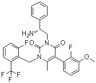 3-[(2R)-2-氨基-2-苯基乙基]-5-(2-氟-3-甲氧基苯基)-1-[[2-氟-6-(三氟甲基)苯基]甲基]-6-甲基-2,4(1H,3H)-嘧啶二酮